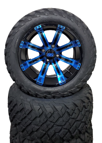 14'' Tempest Blue & Black with willy tire