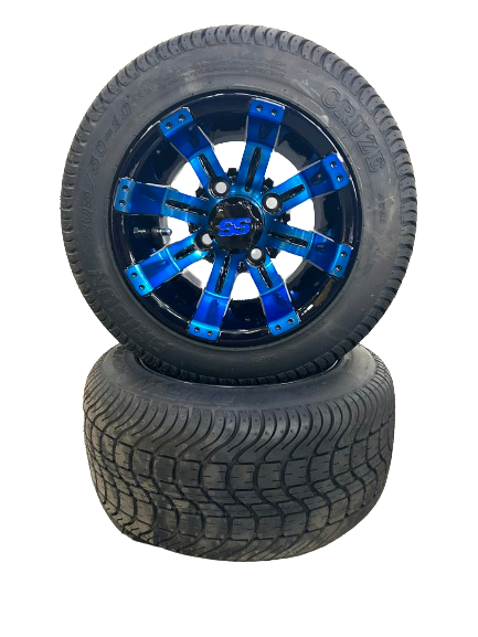 10'' Tempest Blue & Black wheel with Low Profile tire