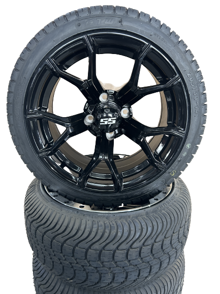 14'' Jeep-Roy Gloss Black monté sur pneu lowpro